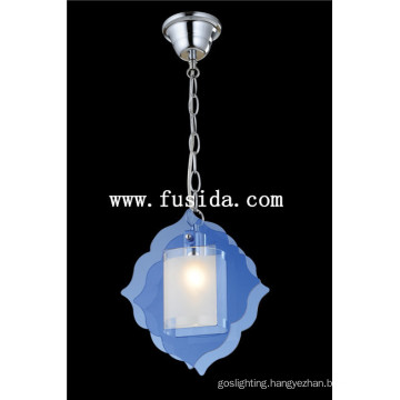 One Light Glass Pendant Light in Blue Glass (D-9348/1)